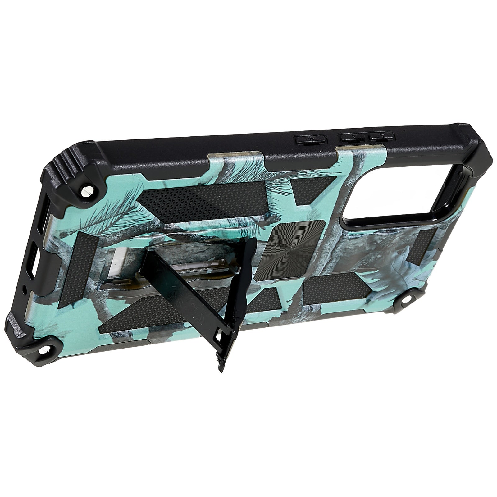 Pro Samsung Galaxy A54 5G Soft TPU Hard PC Hybrid s dvojitou ochranou Pouzdro na telefon s maskovacím vzorem Design Kickstand Kryt