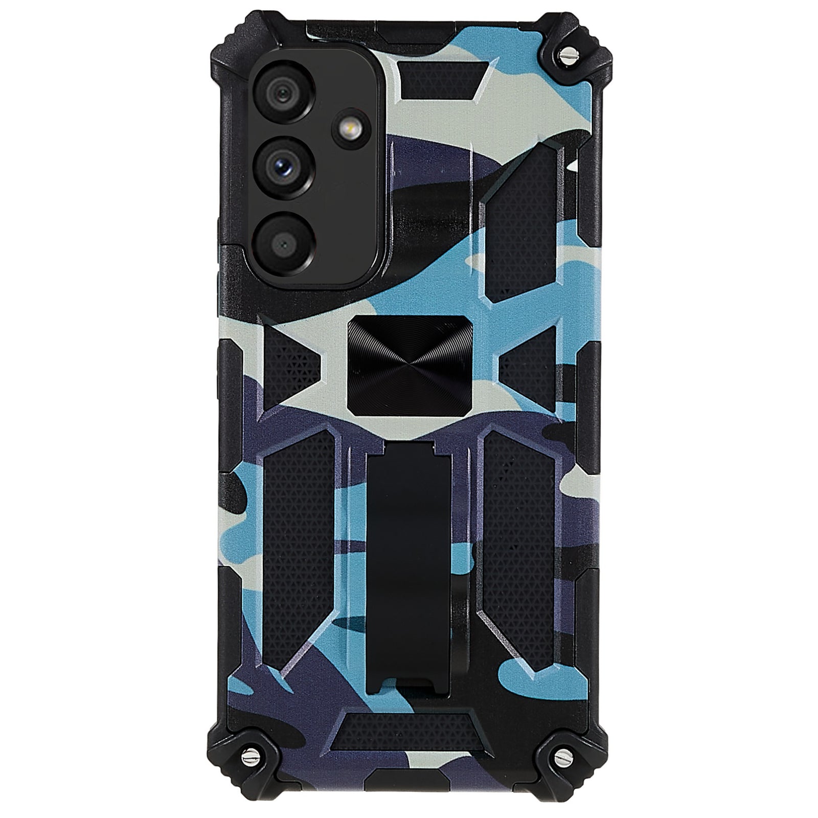 Pro Samsung Galaxy A54 5G Soft TPU Hard PC Hybrid s dvojitou ochranou Pouzdro na telefon s maskovacím vzorem Design Kickstand Kryt