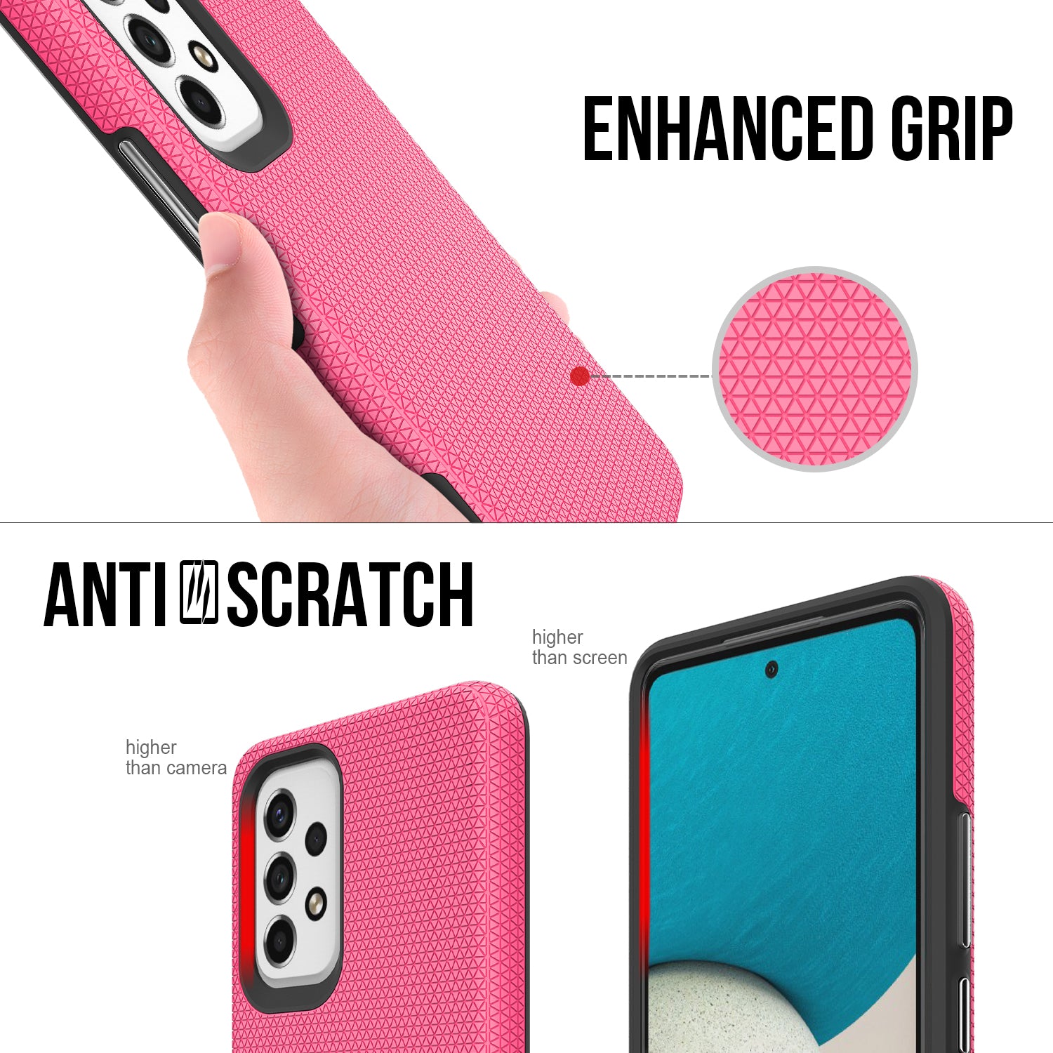 Pro Samsung Galaxy A53 5G Ochranný kryt Triangle Military Grade TPU PC Hybrid Case odolné proti pádu Zadní kryt