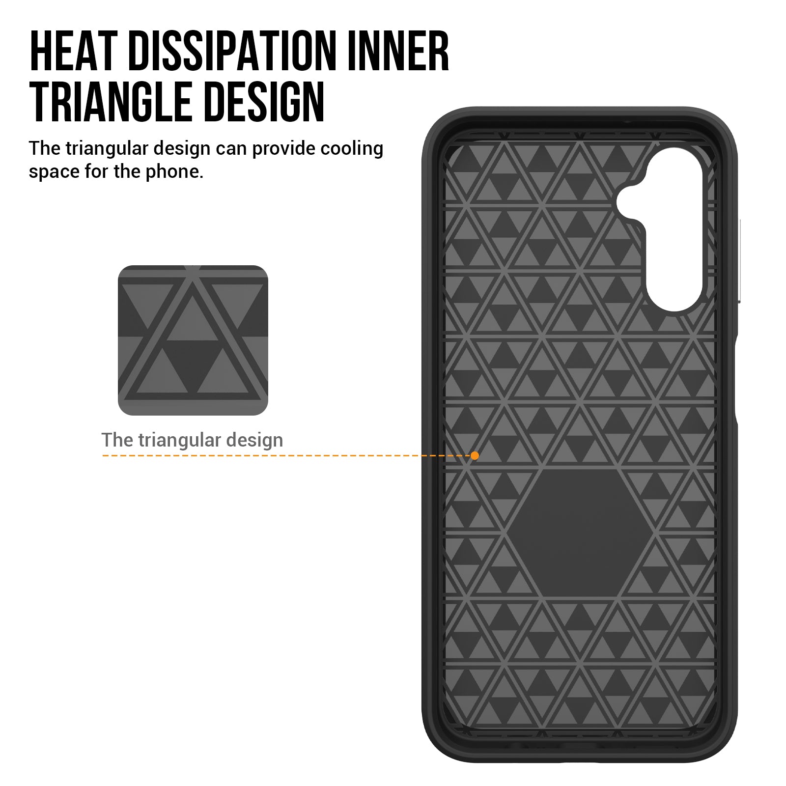 TPU PC Cover for Samsung Galaxy A14 5G Hybrid Case Triangle Military Grade Drop-proof Back Shell