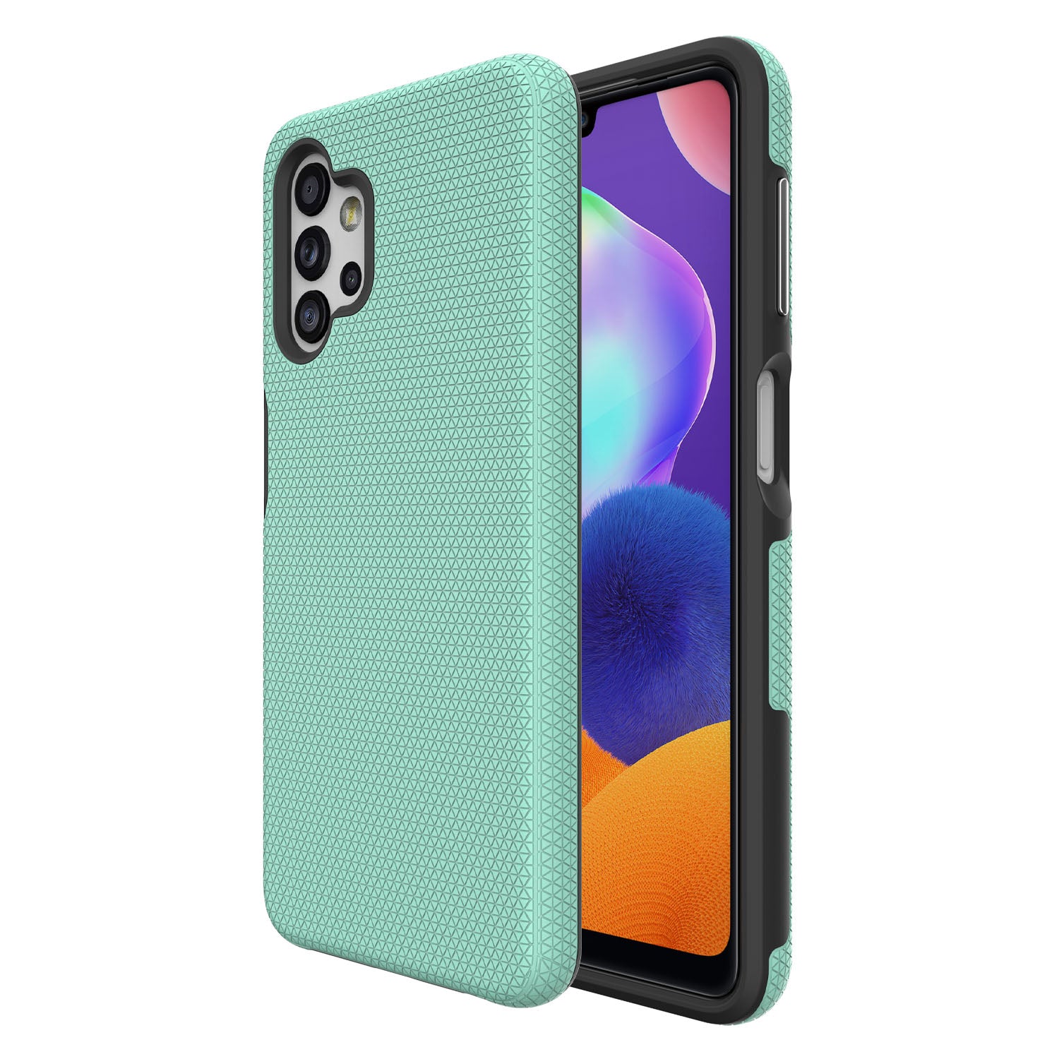 Pro Samsung Galaxy A32 5G trojúhelníkový odvod tepla TPU PC Protiskluzové pouzdro na telefon tenký zadní kryt odolný proti poškrábání