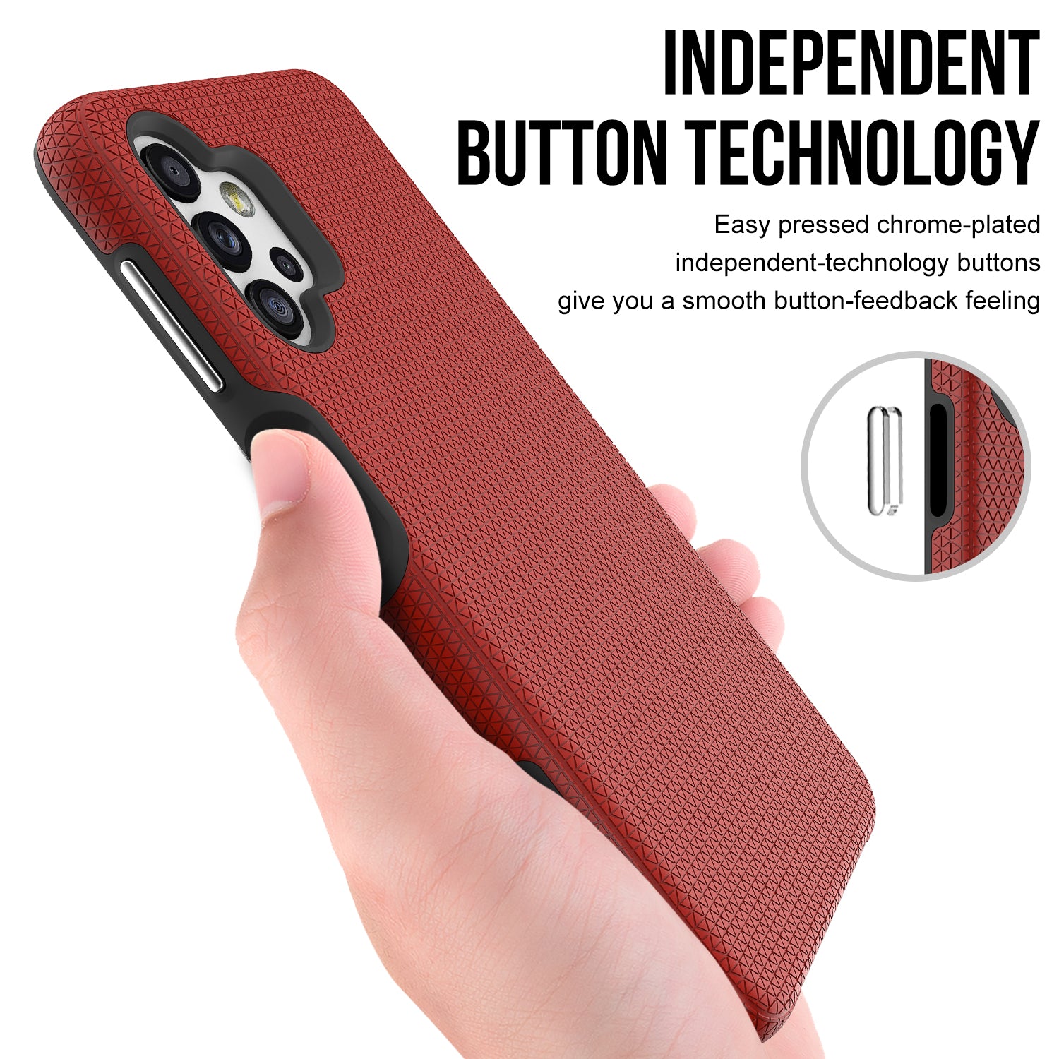 Pro Samsung Galaxy A32 5G trojúhelníkový odvod tepla TPU PC Protiskluzové pouzdro na telefon tenký zadní kryt odolný proti poškrábání