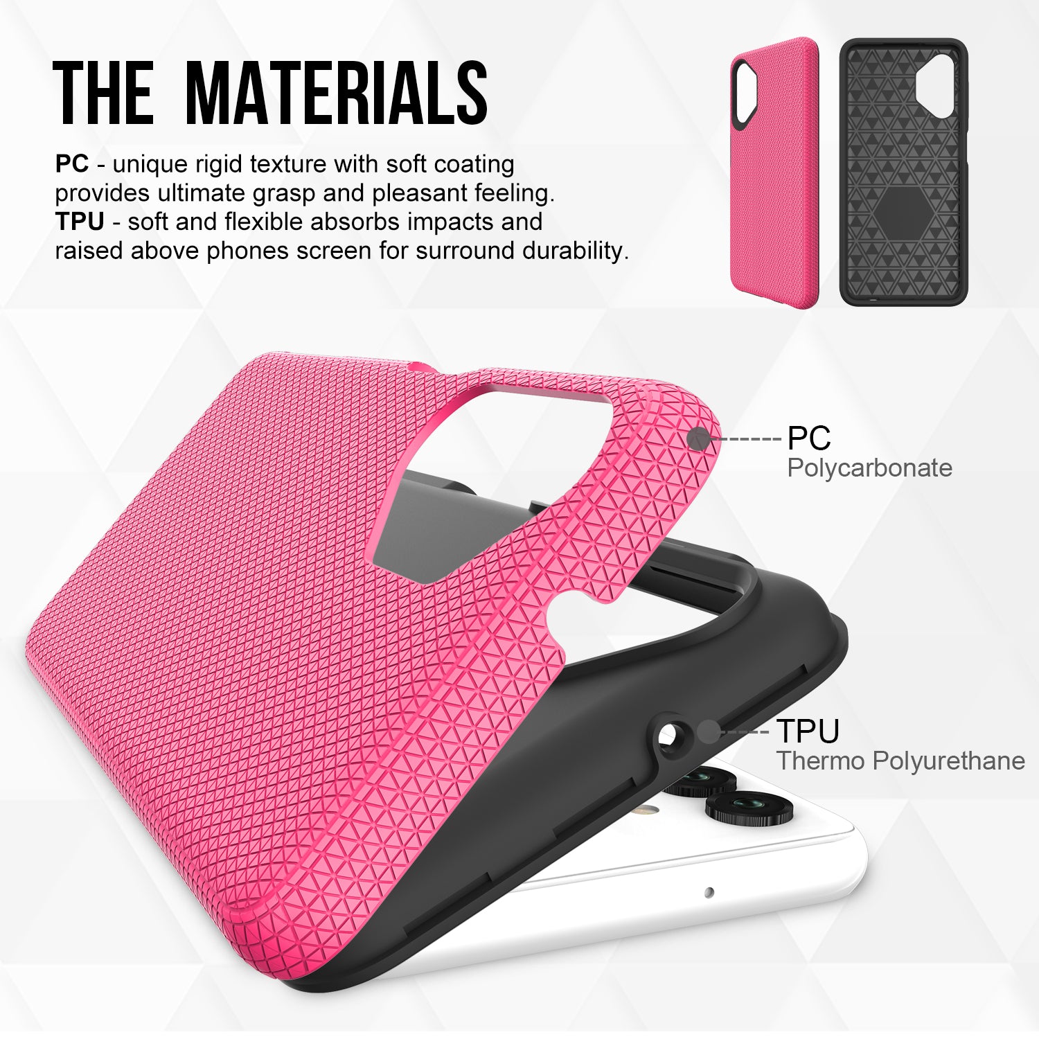 Pro Samsung Galaxy A13 4G 5G A04s 4G (164,7 x 76,7 x 9,1 mm) TPU PC hybridní pouzdro na telefon, vojenský zadní kryt odolný proti pádu