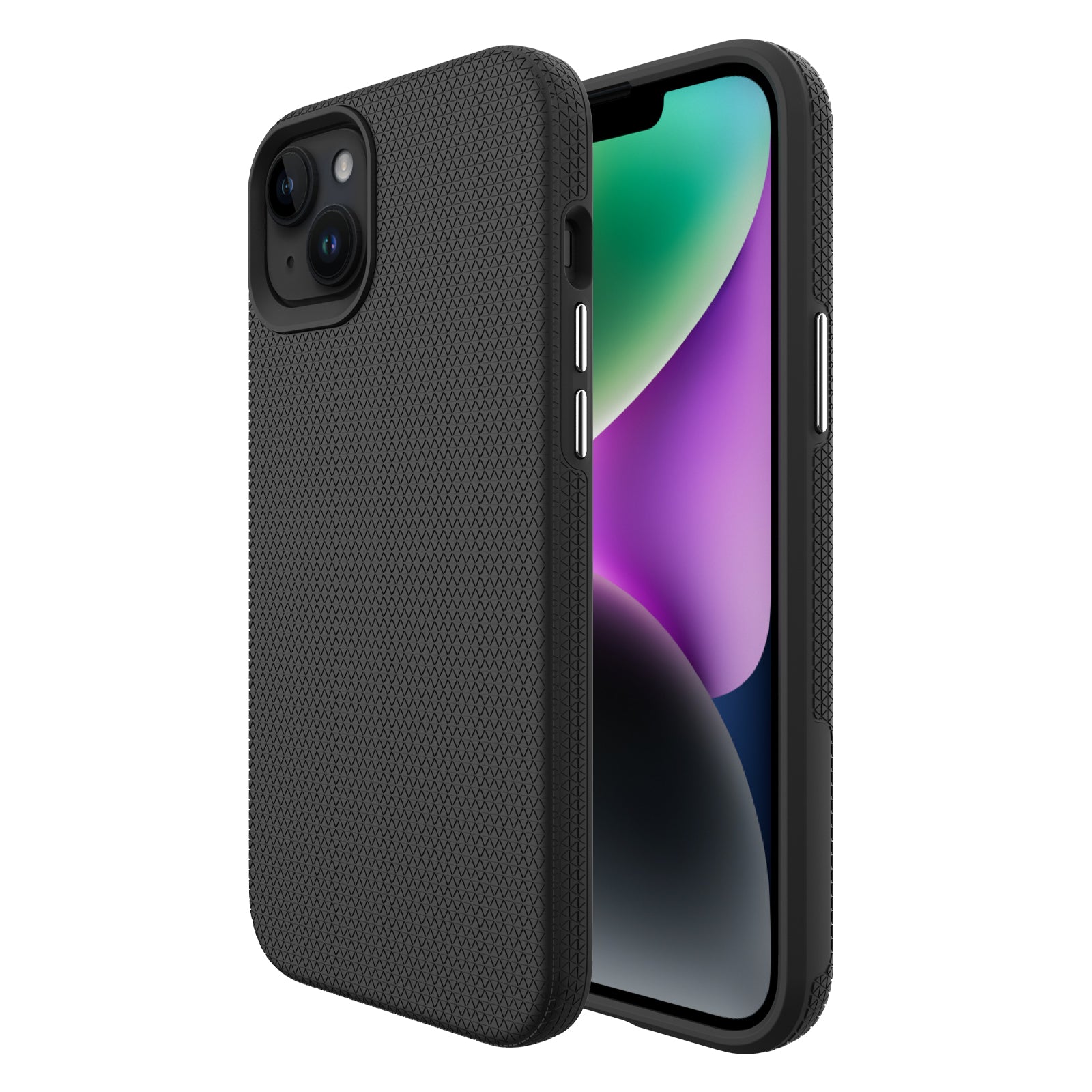 Anti-scratch Phone Case For iPhone 14 Triangle Heat Dissipation TPU PC Military Grade Drop-proof Back Cover