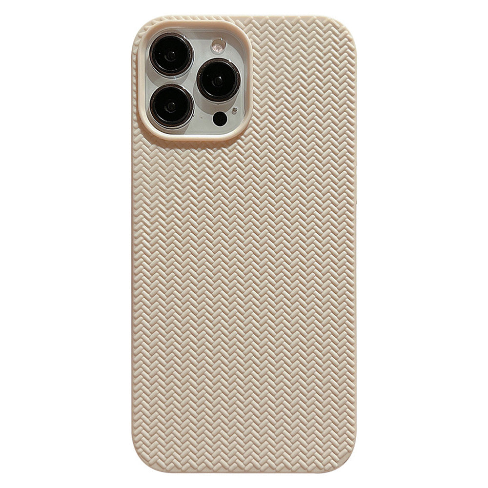 Back Shell for iPhone 14 Pro Max Woven Texture Soft TPU Protective Case Bump Proof Phone Cover