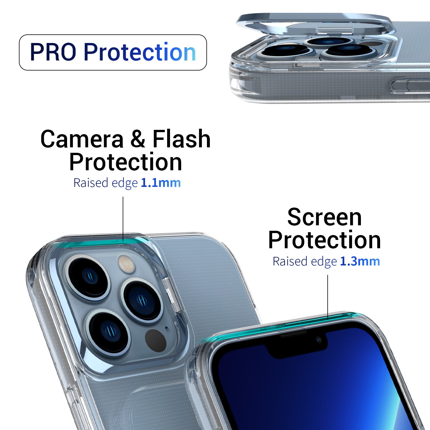 Apex Capsule Series for iPhone 12 Pro Max 6.7 inch 13 Pro Max 6.7 inch Drop-Proof TPU Phone Case Anti-Yellowing Shockproof Case with Lens Frame Kickstand