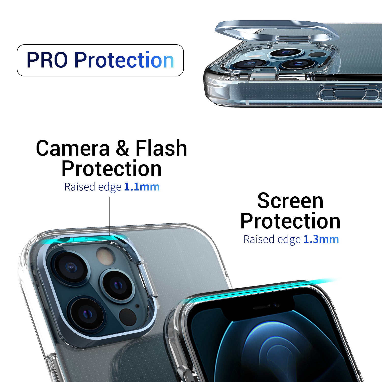 Apex Capsule Series for iPhone 12 6.1 inch 12 Pro 6.1 inch Anti-Fall Protective Case Anti-Yellowing TPU Phone Case with Lens Frame Kickstand