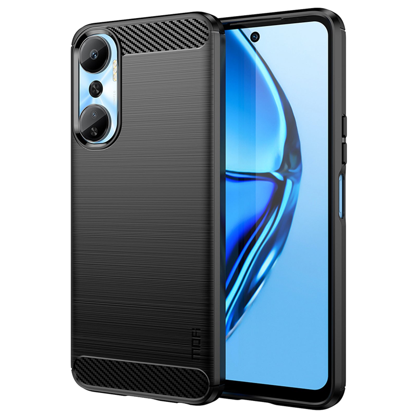 MOFI JK TPU Series-1 for Infinix Hot 20 4G Anti-fall Protective Slim Smartphone Case Carbon Fiber Brushed TPU Phone Back Cover
