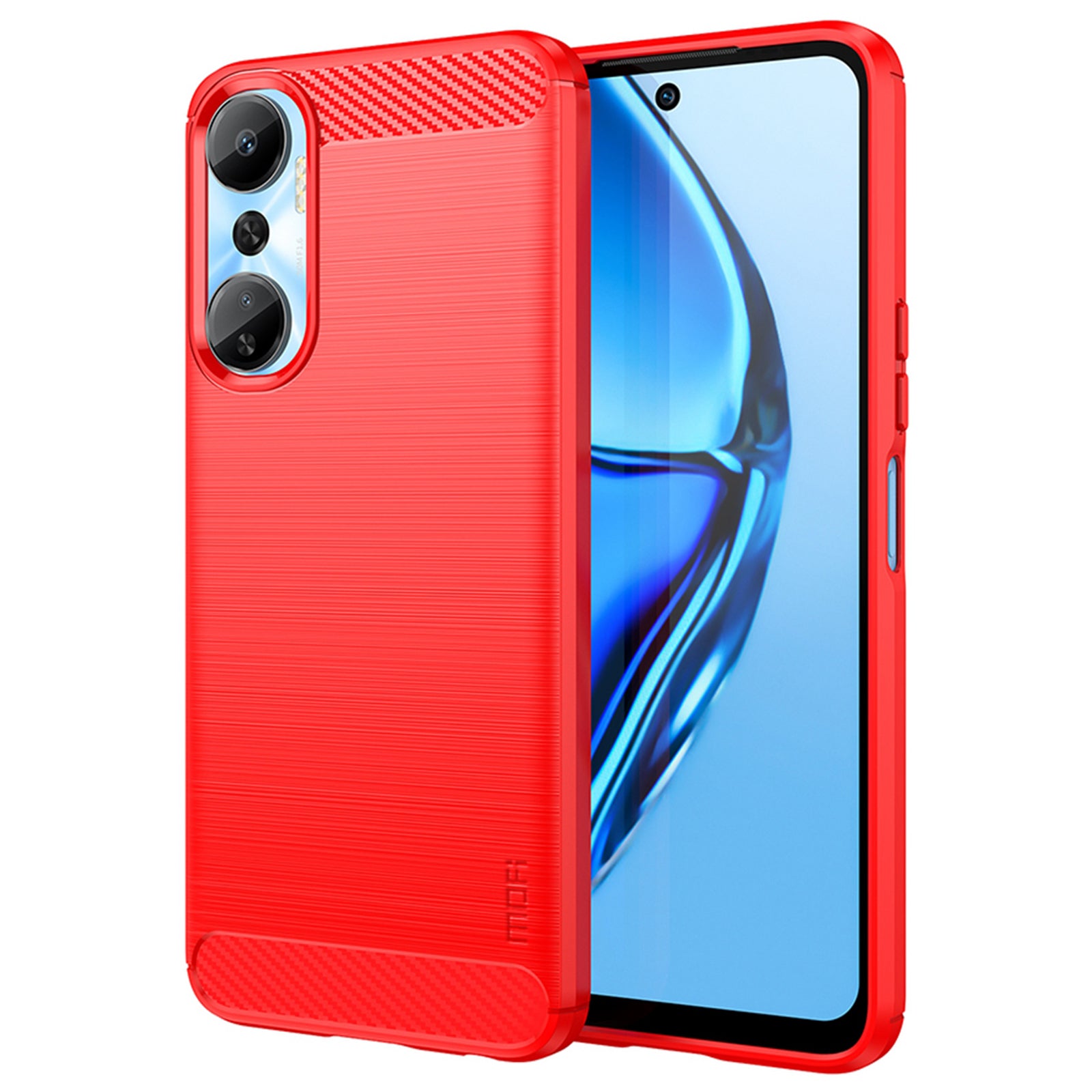 MOFI JK TPU Series-1 for Infinix Hot 20 4G Anti-fall Protective Slim Smartphone Case Carbon Fiber Brushed TPU Phone Back Cover