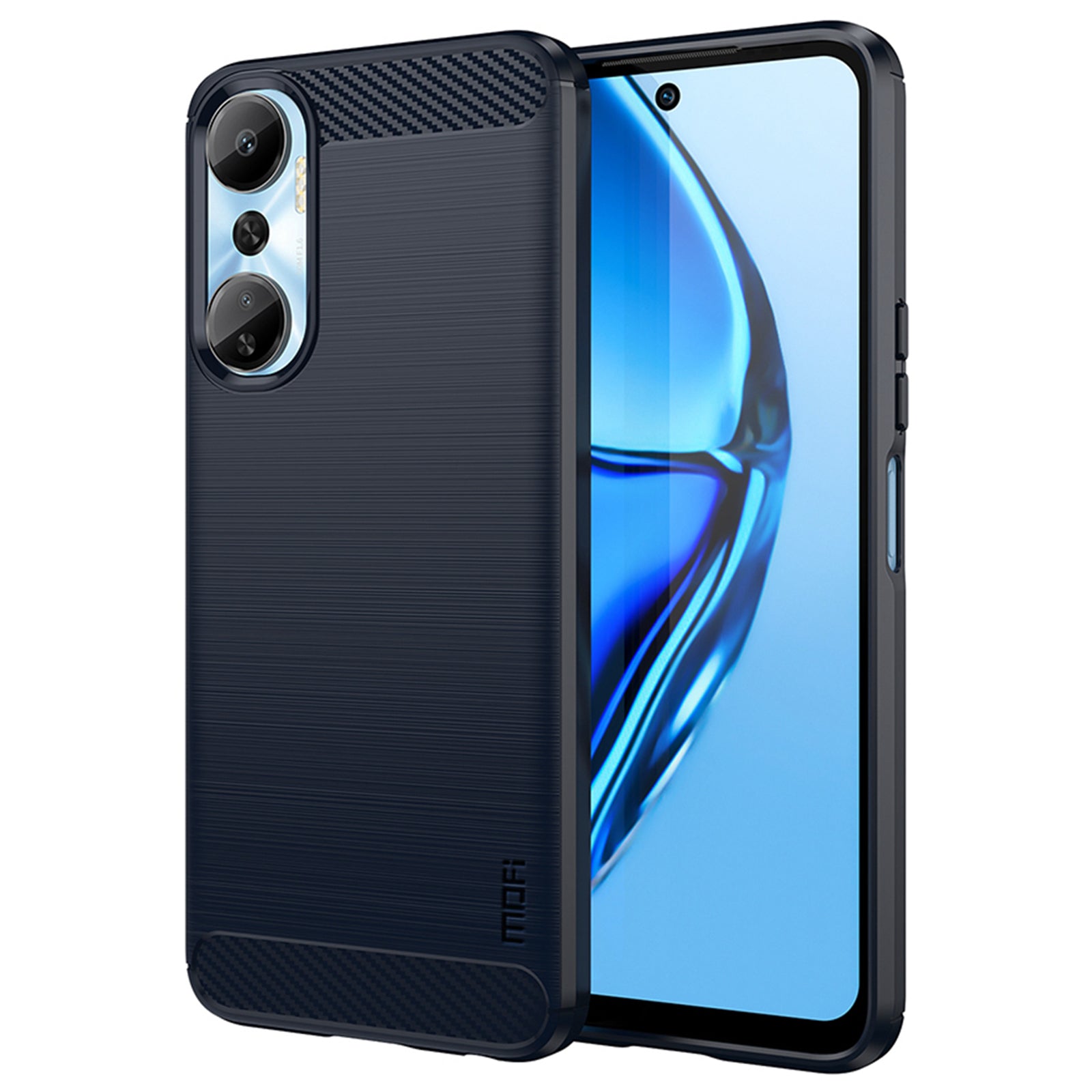 MOFI JK TPU Series-1 for Infinix Hot 20 4G Anti-fall Protective Slim Smartphone Case Carbon Fiber Brushed TPU Phone Back Cover