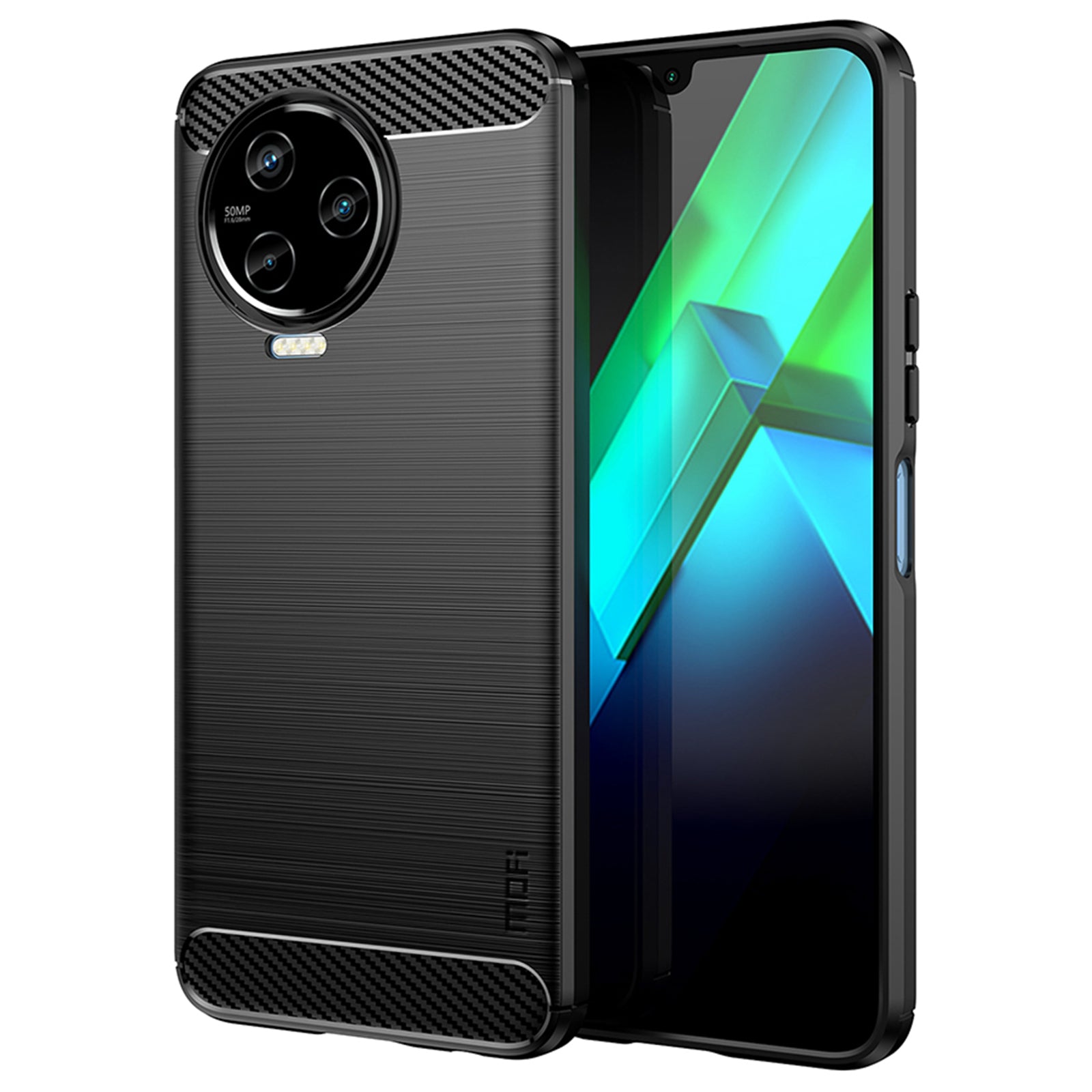 MOFI JK TPU Series-1 Slim Phone Case for Infinix Note 12 Pro 4G Note 12 (2023) 4G Carbon Fiber Brushed TPU Phone Back Cover