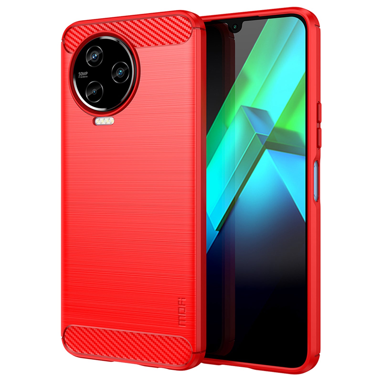 MOFI JK TPU Series-1 Slim Phone Case for Infinix Note 12 Pro 4G Note 12 (2023) 4G Carbon Fiber Brushed TPU Phone Back Cover