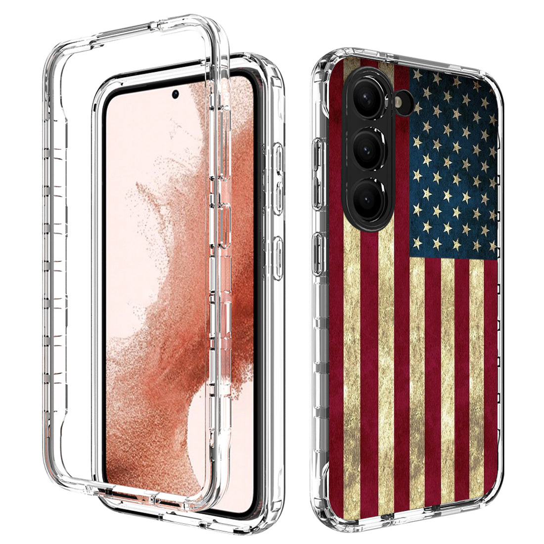 Pro Samsung Galaxy S23 pro PC s tiskem vzorů TPU průhledný kryt na telefon Zadní kryt proti pádu