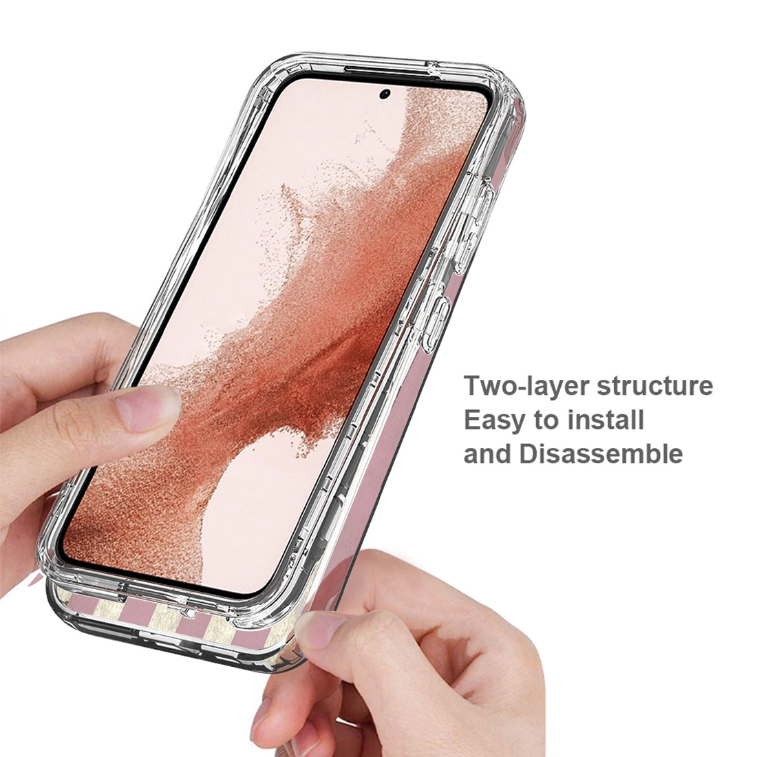 Pro Samsung Galaxy S23 pro PC s tiskem vzorů TPU průhledný kryt na telefon Zadní kryt proti pádu