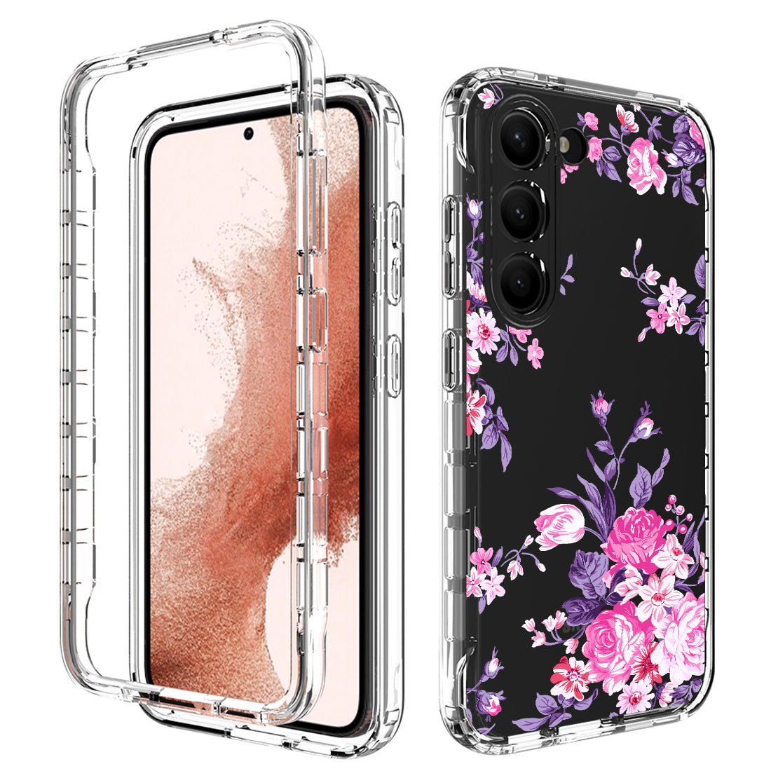 Pro Samsung Galaxy S23 pro PC s tiskem vzorů TPU průhledný kryt na telefon Zadní kryt proti pádu