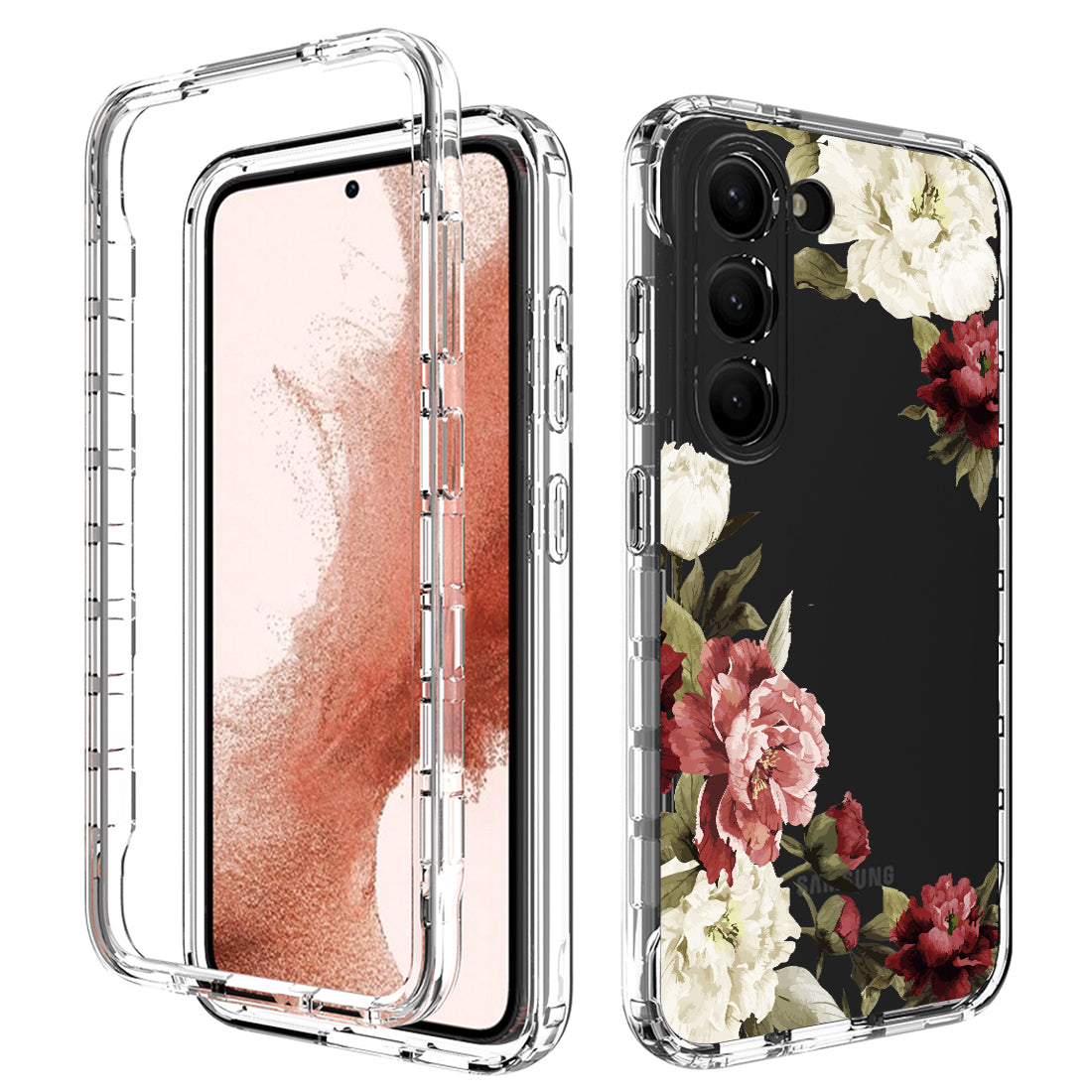 Pro Samsung Galaxy S23 pro PC s tiskem vzorů TPU průhledný kryt na telefon Zadní kryt proti pádu