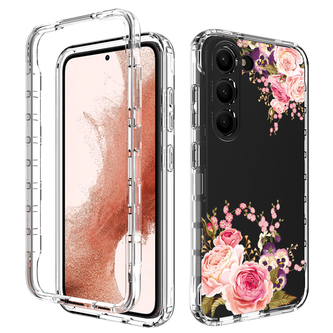 Pro Samsung Galaxy S23 pro PC s tiskem vzorů TPU průhledný kryt na telefon Zadní kryt proti pádu