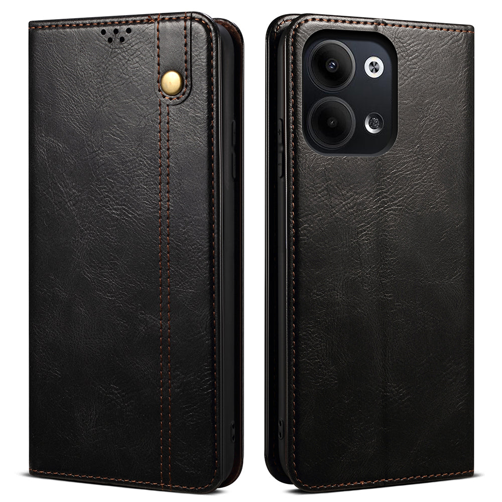 For Oppo Reno9 Pro 5G Reno9 5G Shockproof Waxy Crazy Horse Texture Phone Case Stand Wallet PU Leather Full Protection Folio Flip Phone Cover