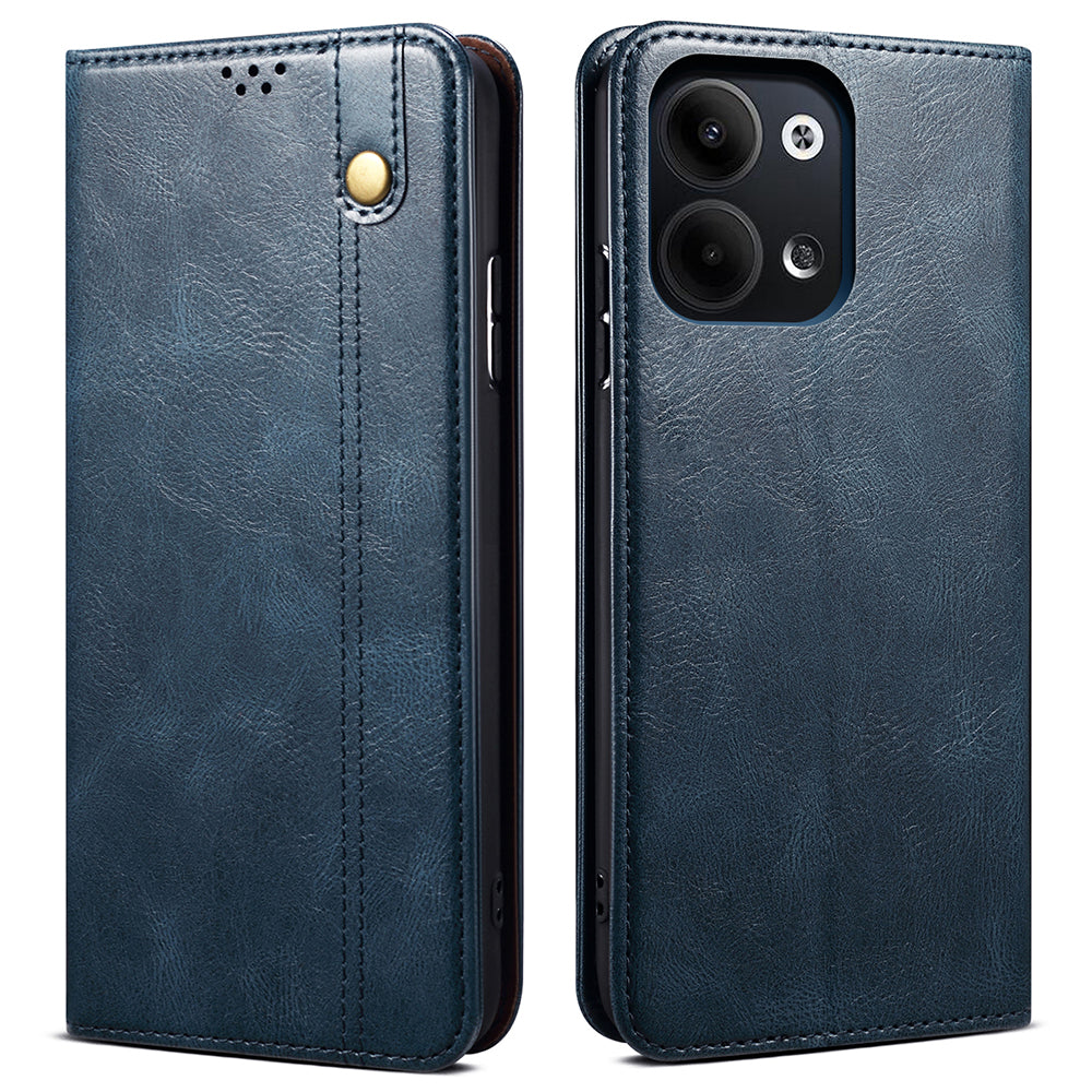 For Oppo Reno9 Pro 5G Reno9 5G Shockproof Waxy Crazy Horse Texture Phone Case Stand Wallet PU Leather Full Protection Folio Flip Phone Cover
