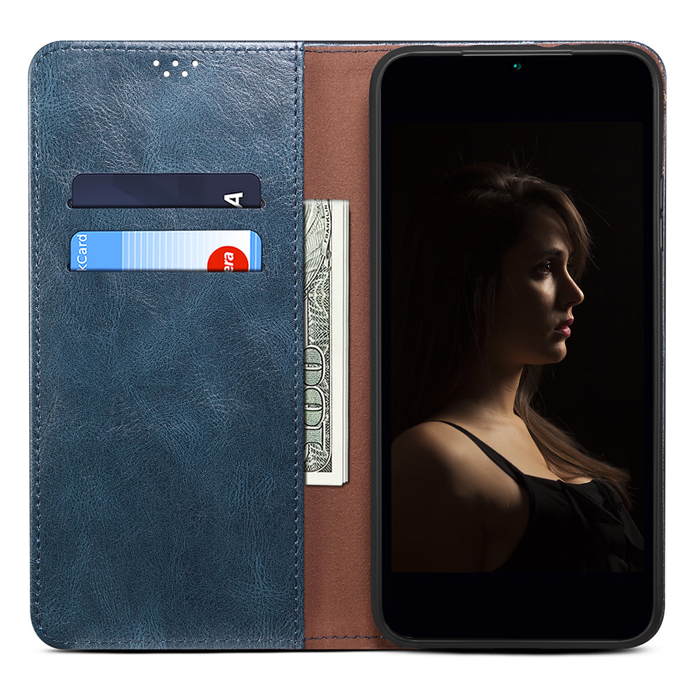 For Oppo Reno9 Pro 5G Reno9 5G Shockproof Waxy Crazy Horse Texture Phone Case Stand Wallet PU Leather Full Protection Folio Flip Phone Cover