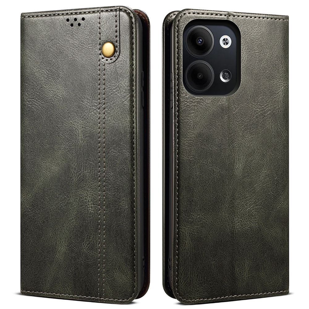 For Oppo Reno9 Pro 5G Reno9 5G Shockproof Waxy Crazy Horse Texture Phone Case Stand Wallet PU Leather Full Protection Folio Flip Phone Cover