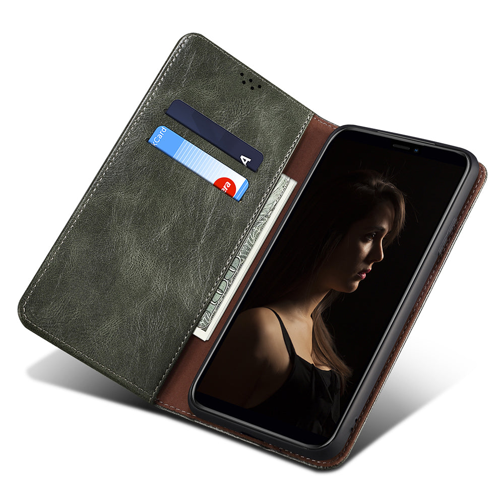 For Oppo Reno9 Pro 5G Reno9 5G Shockproof Waxy Crazy Horse Texture Phone Case Stand Wallet PU Leather Full Protection Folio Flip Phone Cover