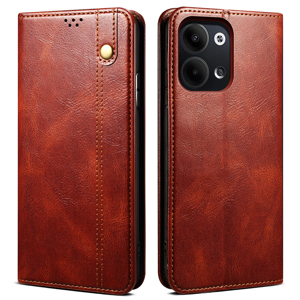 For Oppo Reno9 Pro 5G Reno9 5G Shockproof Waxy Crazy Horse Texture Phone Case Stand Wallet PU Leather Full Protection Folio Flip Phone Cover