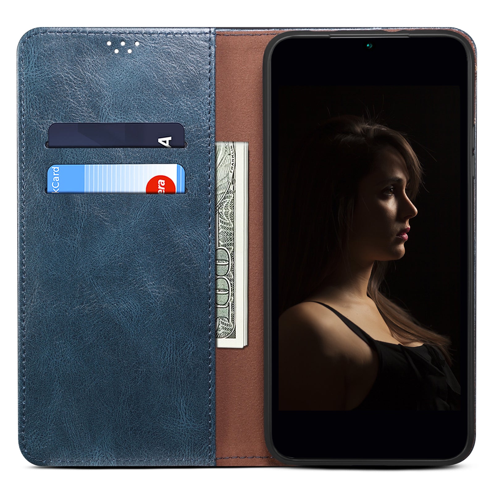 PU Leather Folio Flip Phone Cover For vivo X90 Pro 5G Waxy Crazy Horse Texture Anti-scratch Magnetic Auto-absorbed Phone Case Stand Wallet