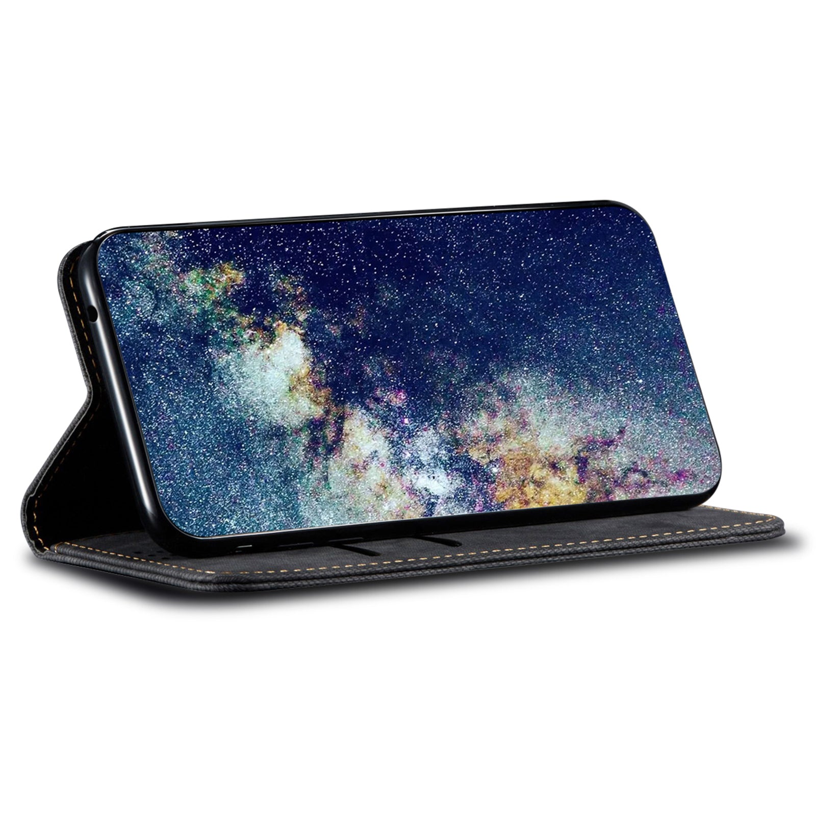 Anti-drop Phone Case For Oppo Reno9 Pro 5G Reno9 5G Full Protection Jeans Cloth Texture PU Leather Anti-scratch Flip Phone Cover Wallet Stand