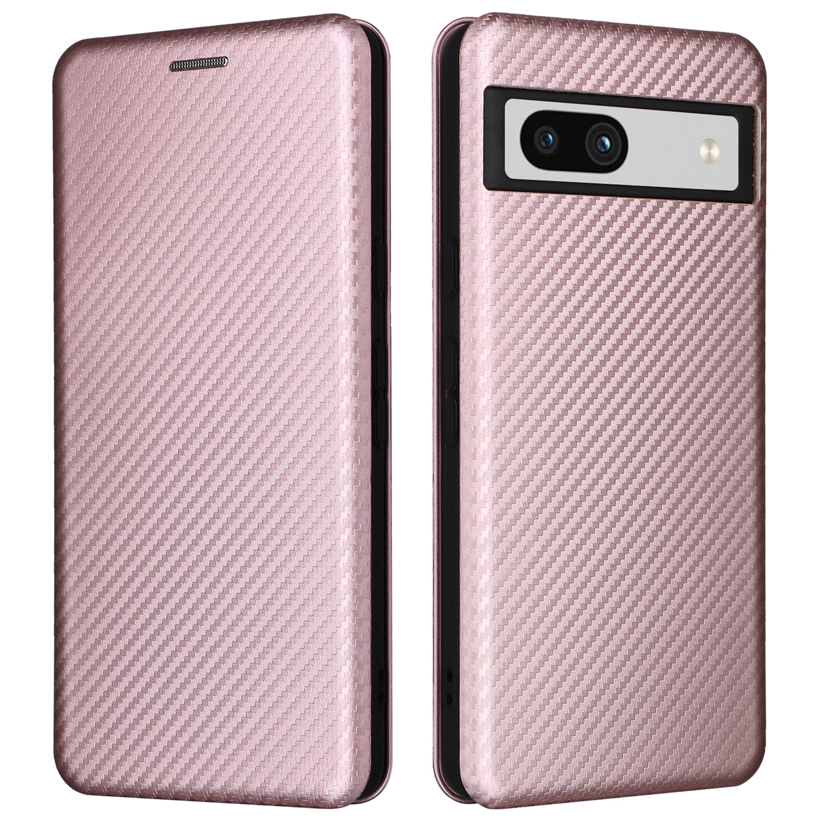 For Google Pixel 7a Carbon Fiber Texture Phone Case Card Slot PU Leather Magnetic Auto-absorbed Stand Cover
