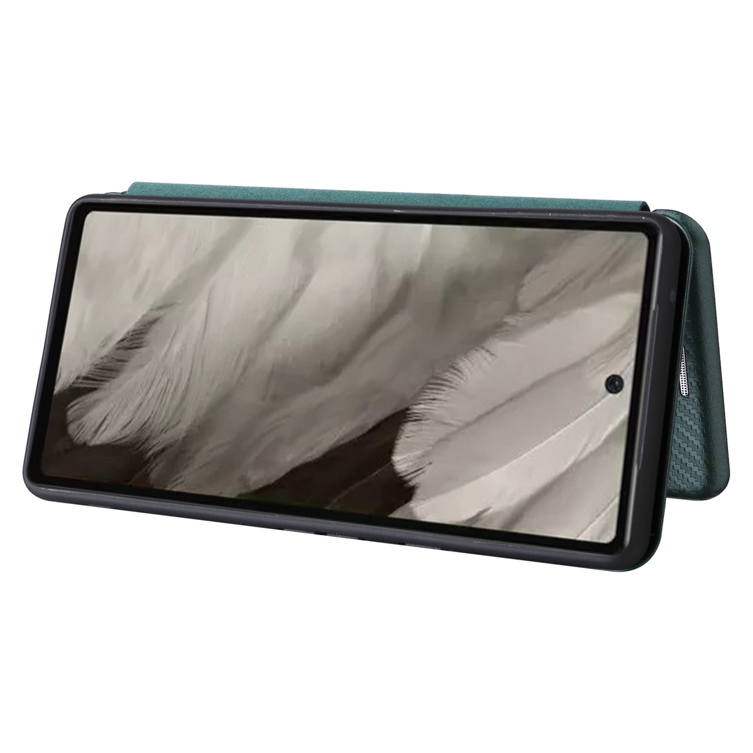 For Google Pixel 7a Carbon Fiber Texture Phone Case Card Slot PU Leather Magnetic Auto-absorbed Stand Cover