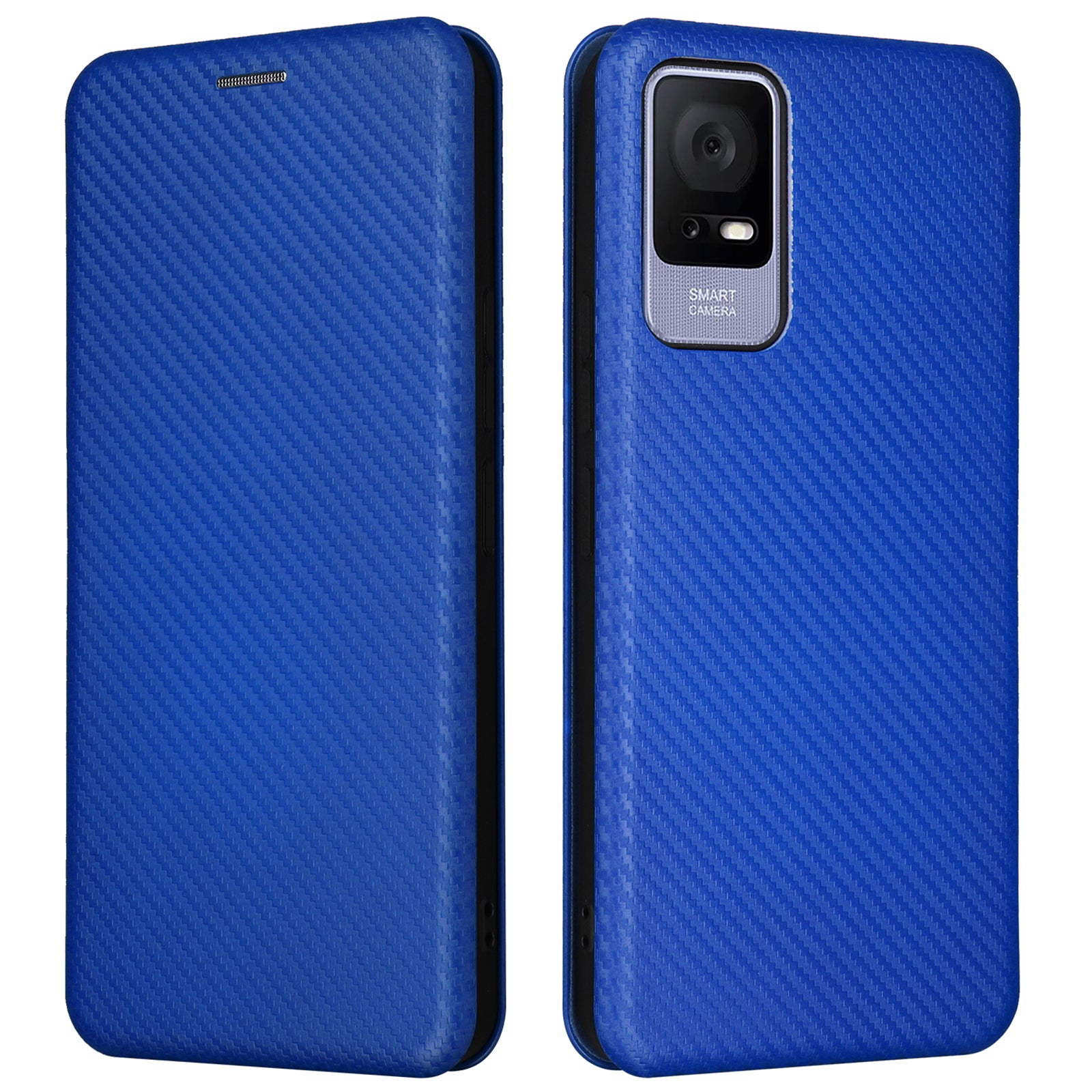 Slot pro kartu Telefon Pouzdro pro TCL 405 Carbon Fiber Texture Magnetic Auto-absorbed PU kůže Plně ochranný kryt stojanu