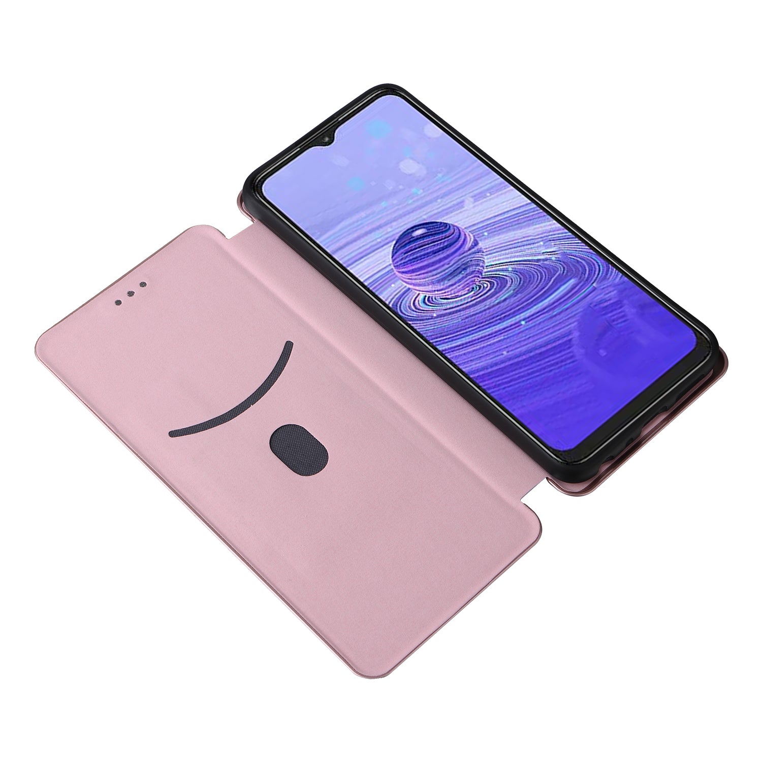 For TCL 40 SE Card Holder Carbon Fiber Texture PU Leather Case Magnetic Auto-absorbed Stand Cell Phone Cover