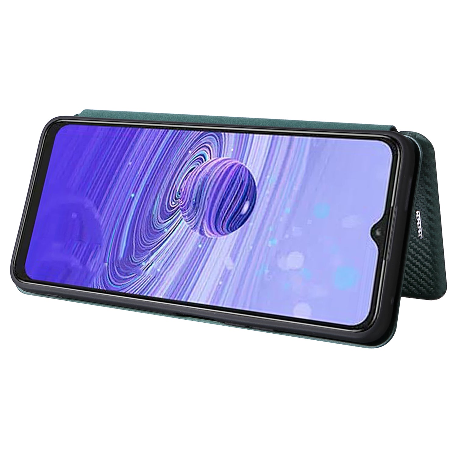 For TCL 40 SE Card Holder Carbon Fiber Texture PU Leather Case Magnetic Auto-absorbed Stand Cell Phone Cover