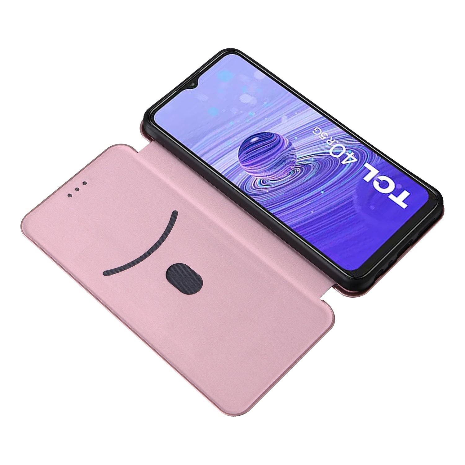 For TCL 40R 5G Magnetic Auto-absorbed Carbon Fiber Texture Phone Case Folio Flip PU Leather Stand Card Holder Cover