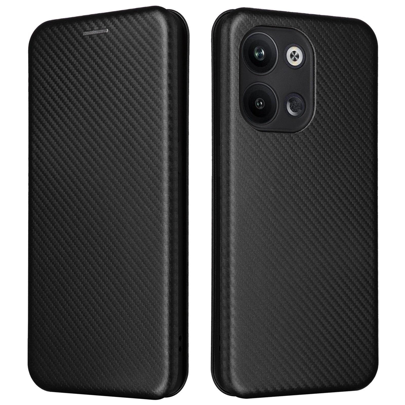 For Oppo Reno9 5G Reno9 Pro 5G Card Slot Phone Case Carbon Fiber Texture PU Leather Magnetic Auto-absorbed Cover with Stand