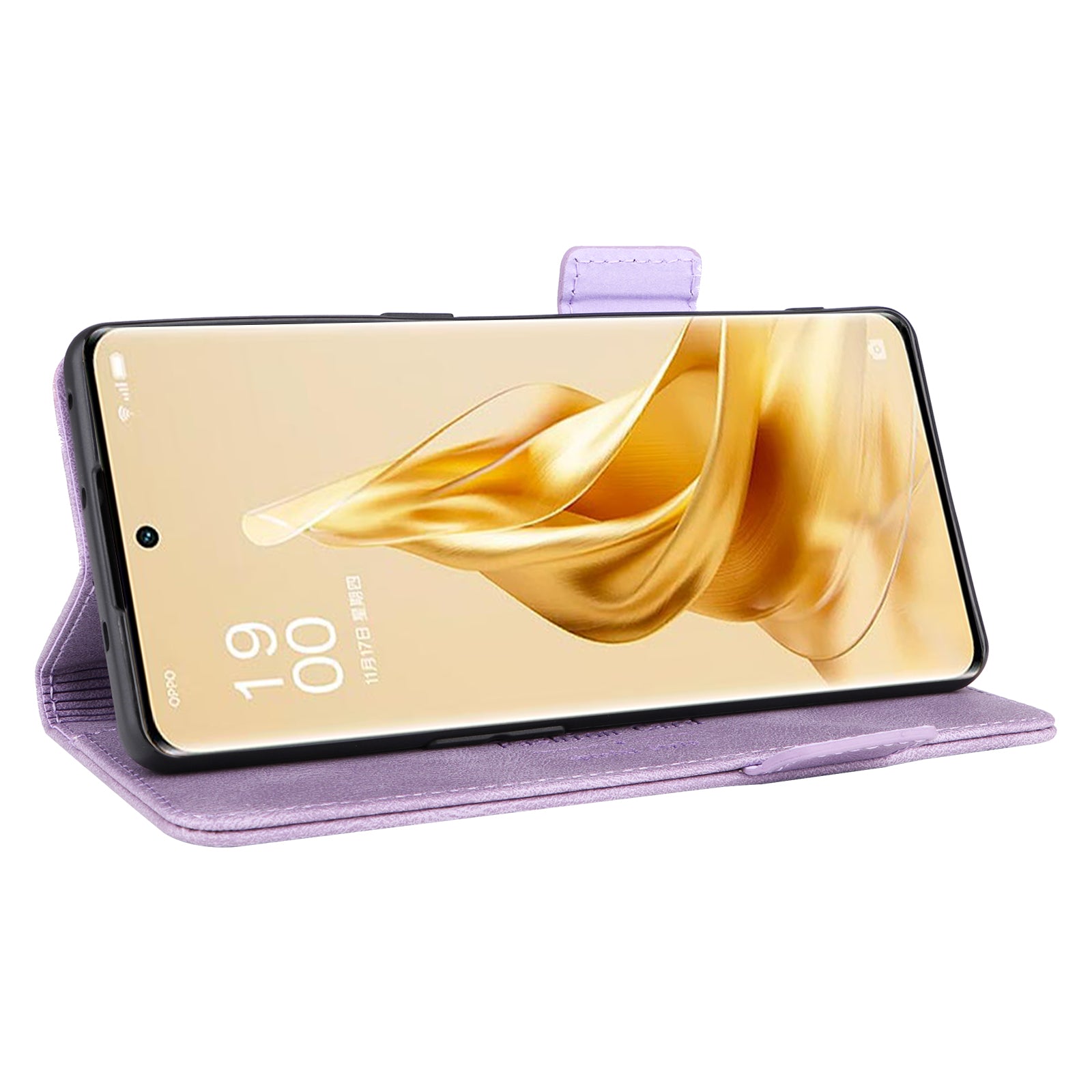 Bump Proof Phone Cover for Oppo Reno9 Pro 5G Hardware Decor Dual Magnetic Clasp Wallet Stand PU Leather Phone Case
