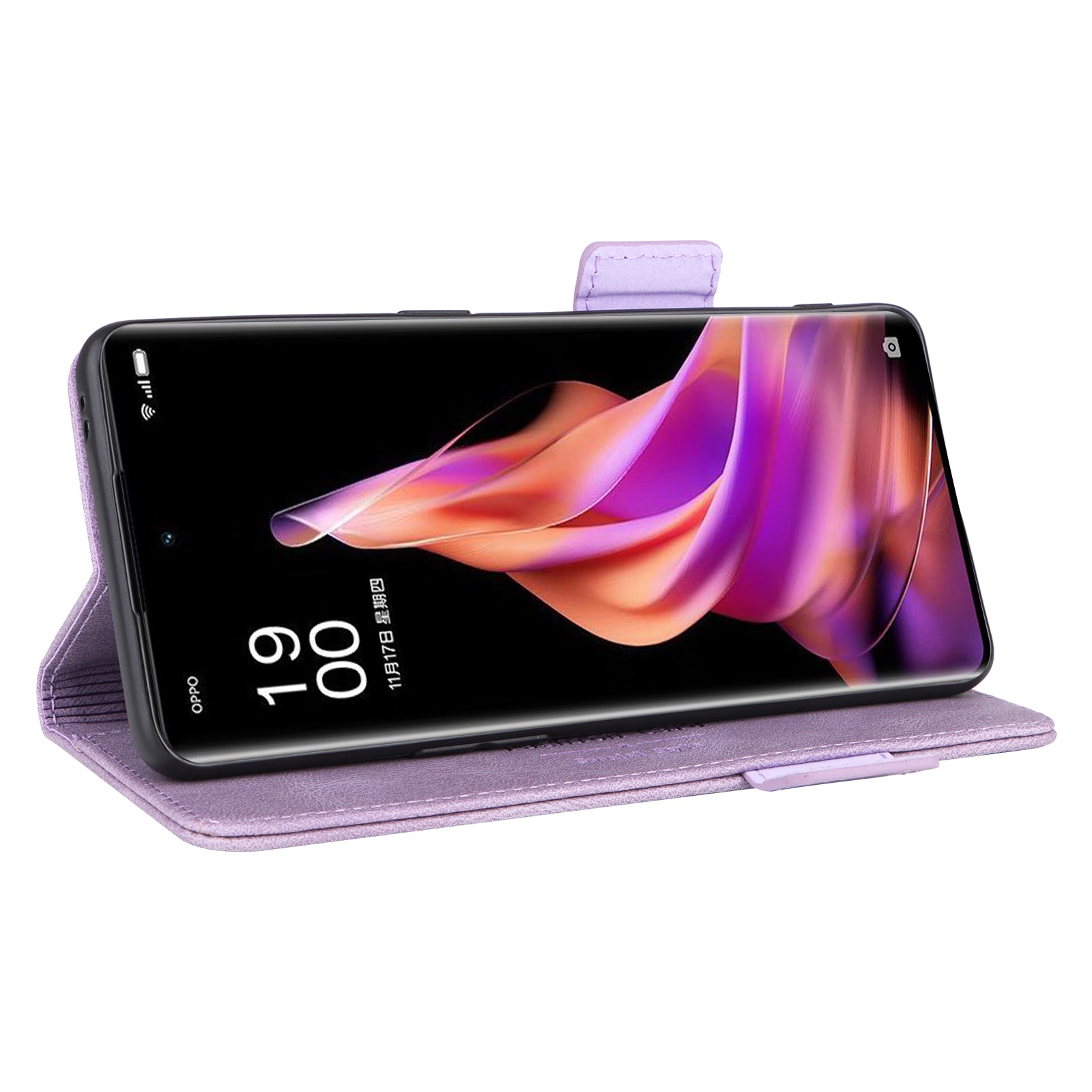 Scratch Proof Phone Cover for Oppo Reno9 5G Reno9 Pro 5G Hardware Decor Dual Magnetic Clasp Wallet Hands-free Stand PU Leather Phone Case