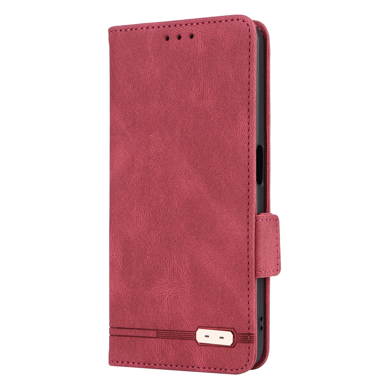 Shockproof Phone Cover for Oppo A58 5G Hardware Decor Dual Magnetic Clasp Wallet Hands-free Stand PU Leather Phone Case