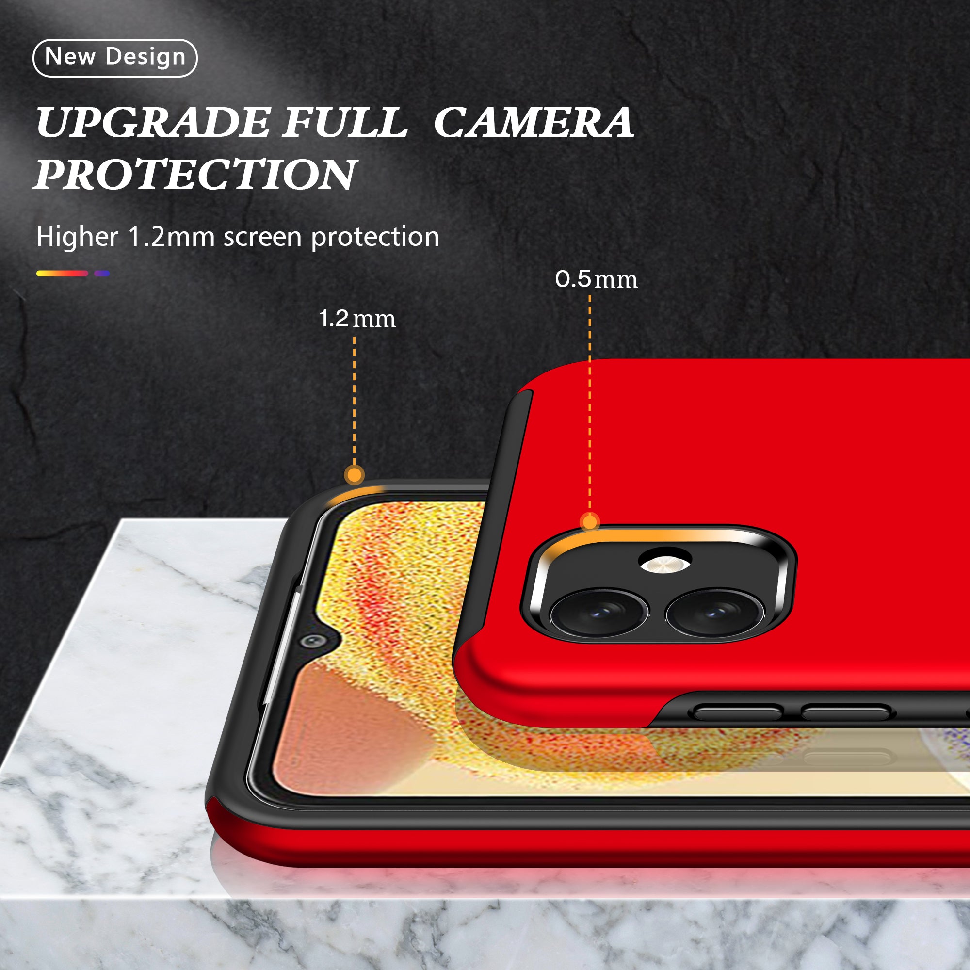 Pro Samsung Galaxy A04 4G (164,4 x 76,3 x 9,1 mm) otočný prstencový stojánek na telefon Pouzdro na telefon Hard PC Měkký TPU kryt proti pádu