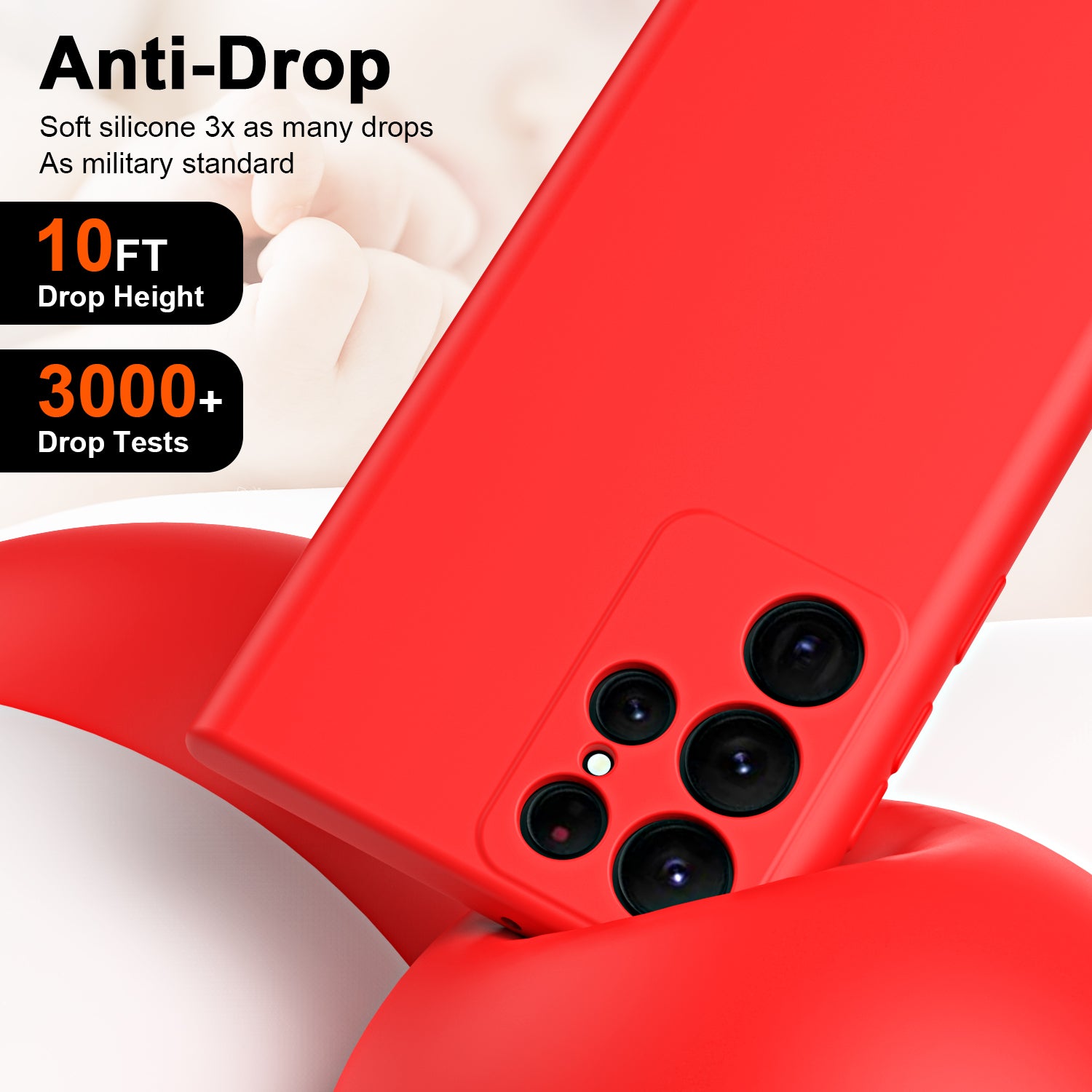 For Samsung Galaxy S23 Ultra Rubberized Soft TPU Cover Fiber Lining Cushion Protection 2.2mm Thickness Phone Case