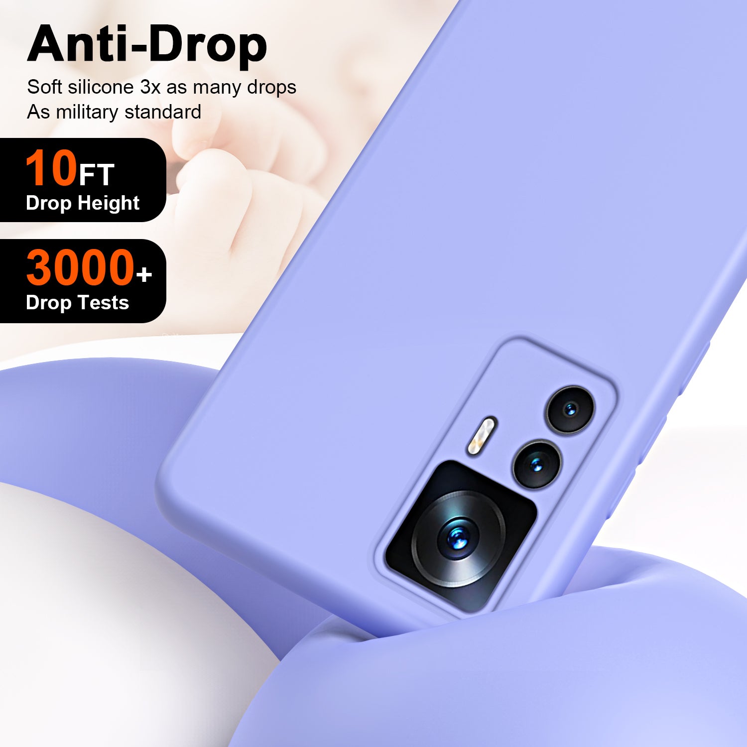 Til Xiaomi 12T 5G 12T Pro 5G Redmi K50 Ultra 5G Anti-drop telefonetui 2,2 mm tykkelse Fiberforing Gummibelagt TPU beskyttelsescover