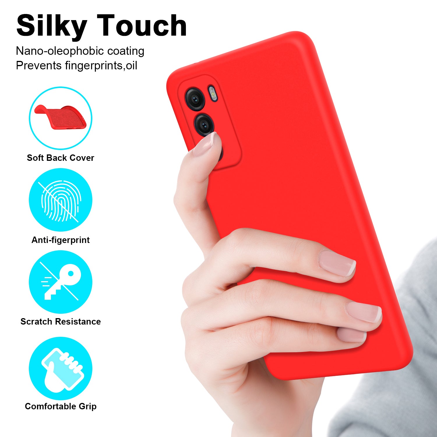 For Motorola Moto G Stylus 5G (2022) Fiber Lining Rubberized Soft TPU Shockproof Cover 2.2mm Thickness Anti-drop Phone Case