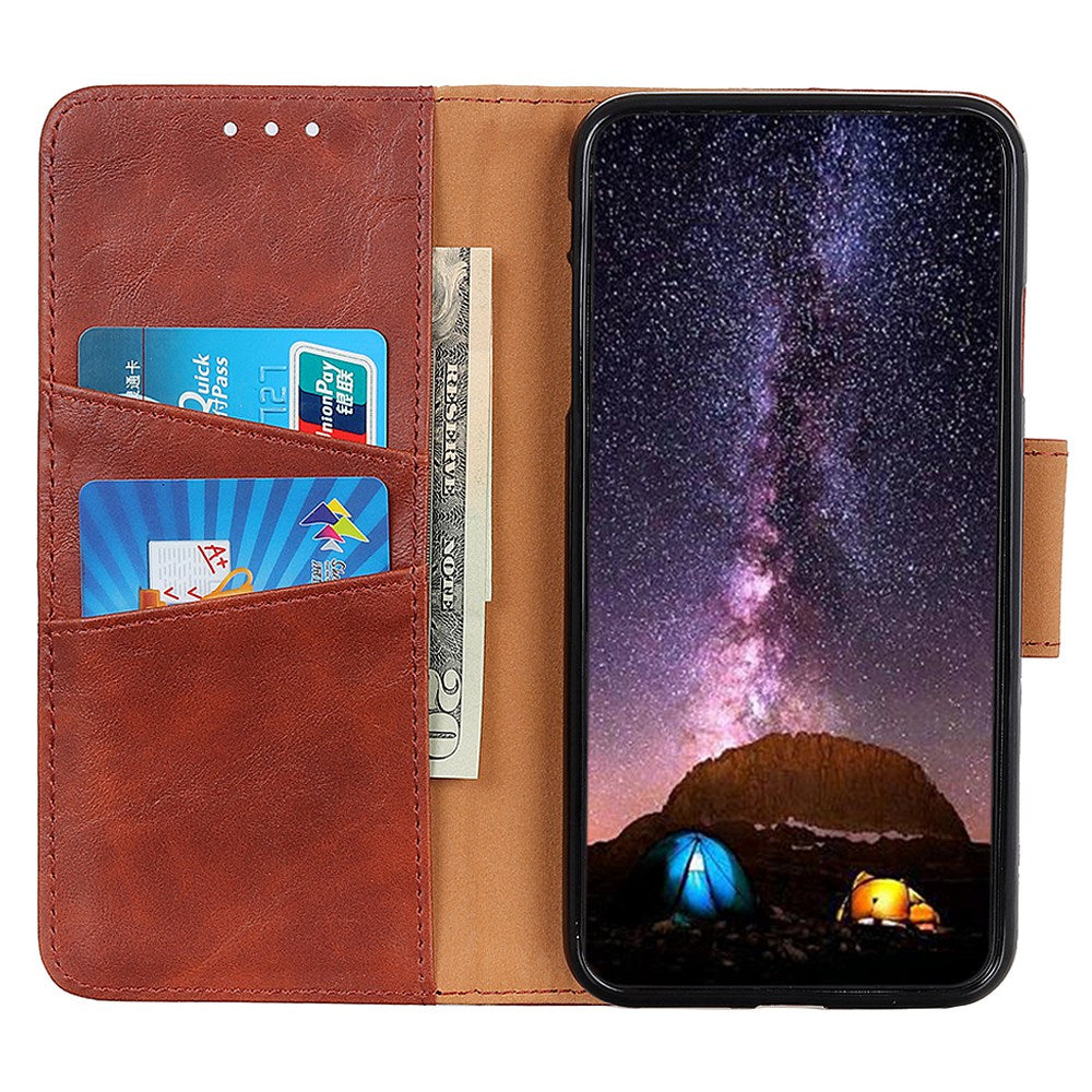 For Motorola Moto Edge 40 Pro 5G Moto X40 5G Crazy Horse Texture Magnetic Clasp Split Leather Full Protection Phone Case Flip Wallet Cover Stand with Strap