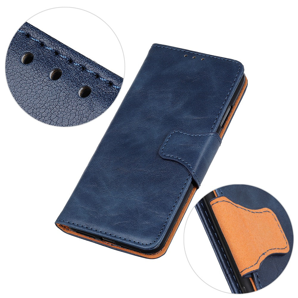 For Motorola Moto Edge 40 Pro 5G Moto X40 5G Crazy Horse Texture Magnetic Clasp Split Leather Full Protection Phone Case Flip Wallet Cover Stand with Strap