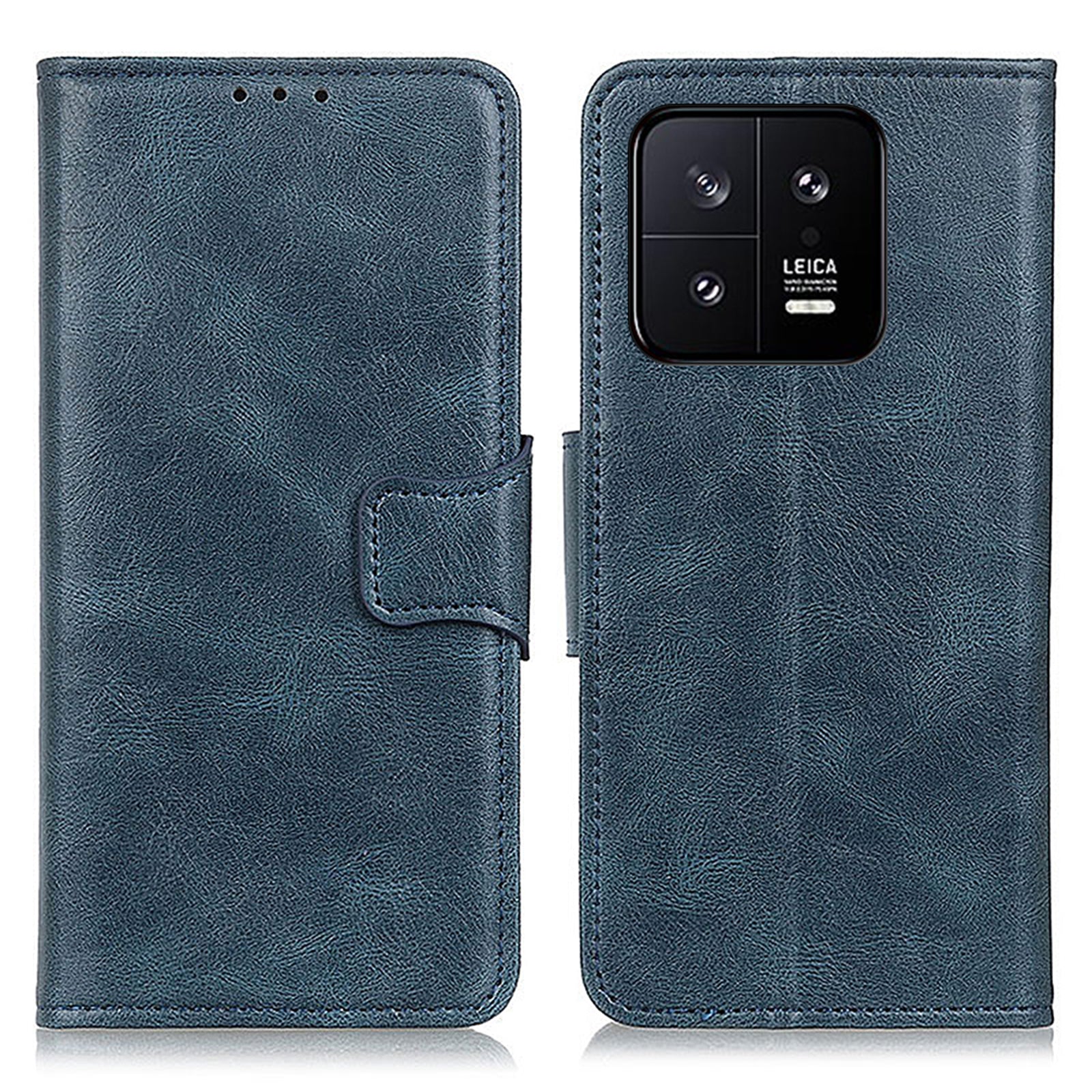 Full Protection Flip Phone Case For Xiaomi 13 5G Crazy Horse Texture Drop-proof PU Leather Phone Cover Wallet Stand