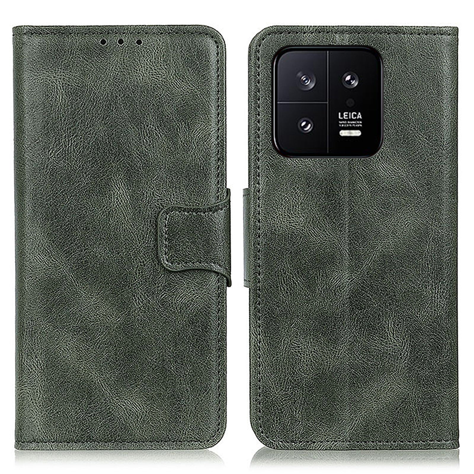 Full Protection Flip Phone Case For Xiaomi 13 5G Crazy Horse Texture Drop-proof PU Leather Phone Cover Wallet Stand