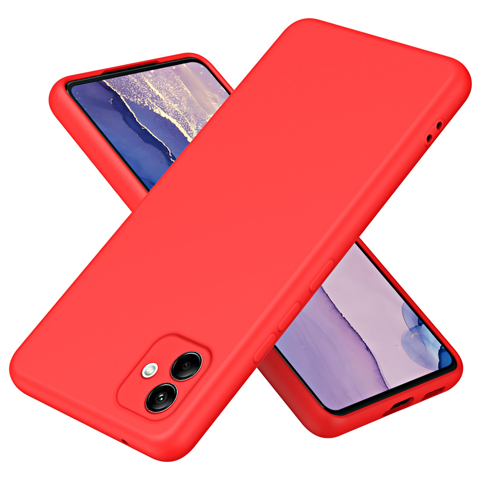 For Samsung Galaxy A04 4G (164.4 x 76.3 x 9.1 mm) Fiber Lining Rubberized TPU Anti-scratch Back Cover 2.2mm Thickness Phone Protective Case