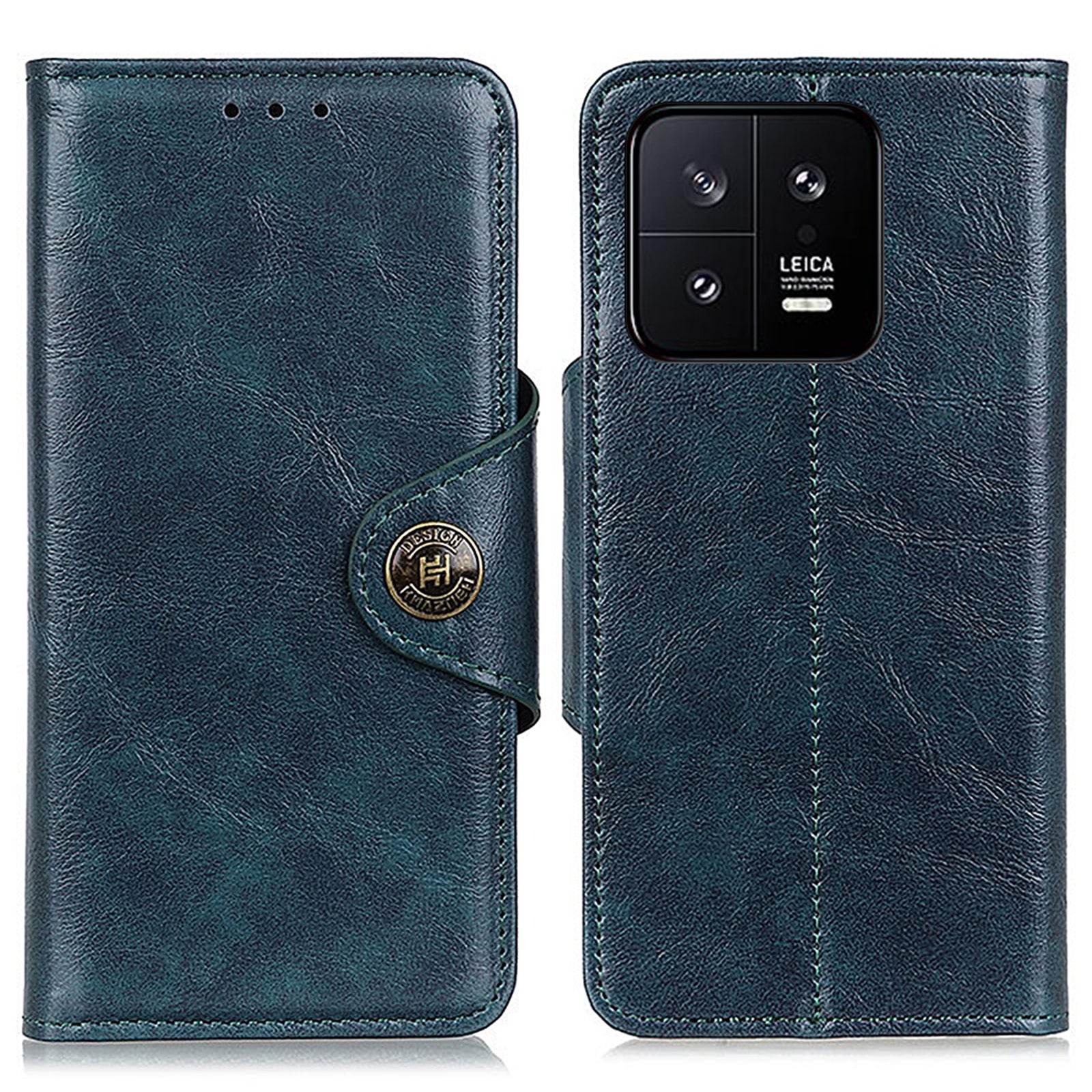 KHAZHEN Til Xiaomi 13 5G Magnetisk lås Stand Telefoncover Tekstureret PU læder Flip Wallet Stødsikker telefoncover