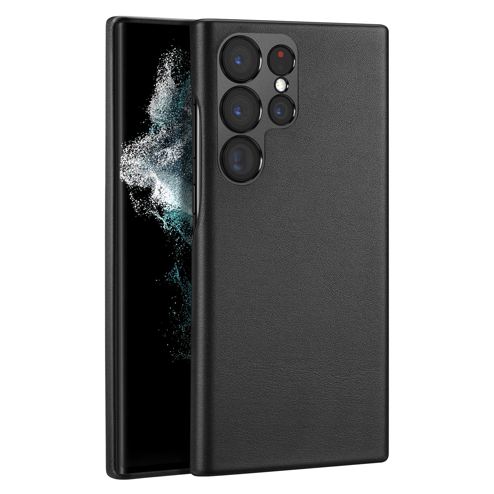 DUX DUCIS For Samsung Galaxy S23 Ultra Grit-Series PU Leather PC Aluminium Alloy Protective Phone Back Cover Anti-scratch Phone Case